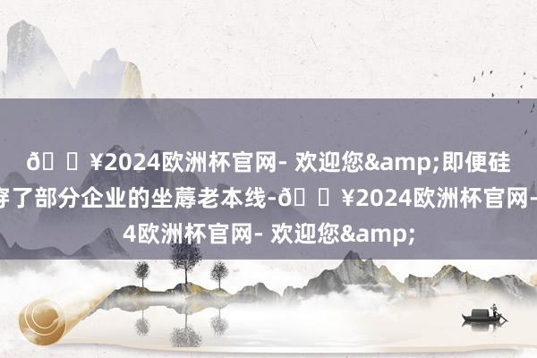 🔥2024欧洲杯官网- 欢迎您&即便硅料价钱还是跌穿了部分企业的坐蓐老本线-🔥2024欧洲杯官网- 欢迎您&