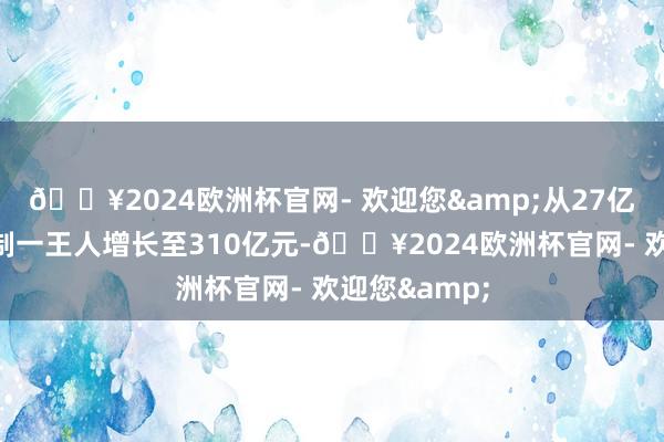 🔥2024欧洲杯官网- 欢迎您&从27亿元的阛阓限制一王人增长至310亿元-🔥2024欧洲杯官网- 欢迎您&