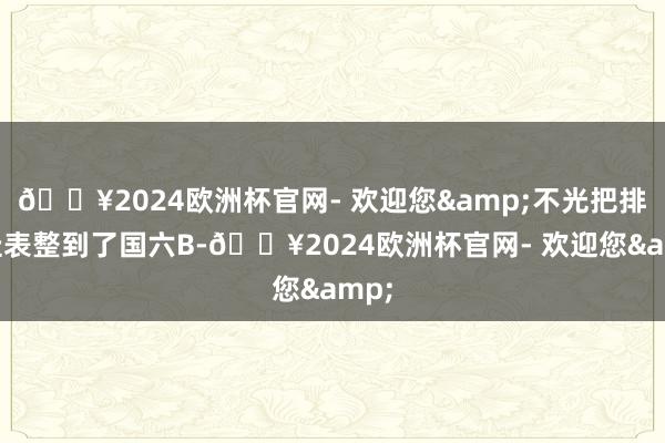 🔥2024欧洲杯官网- 欢迎您&不光把排放圭表整到了国六B-🔥2024欧洲杯官网- 欢迎您&